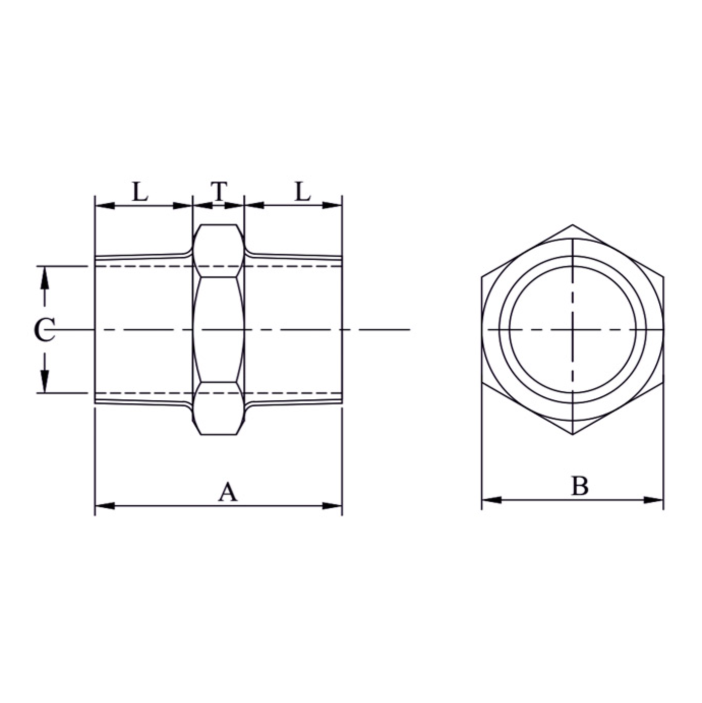 Vs Ms Hex Nipple Threaded 1000