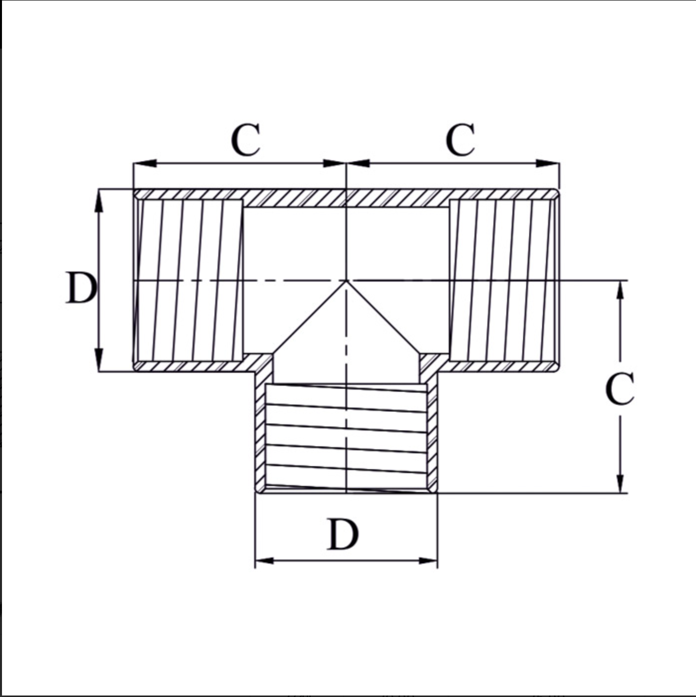 VS MS Tee Forged Threaded 1000